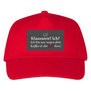 Lustiges Studenten T-Shirt - Klausuren? Ich?⁠ - Kinder Basecap - Rot - Vorne