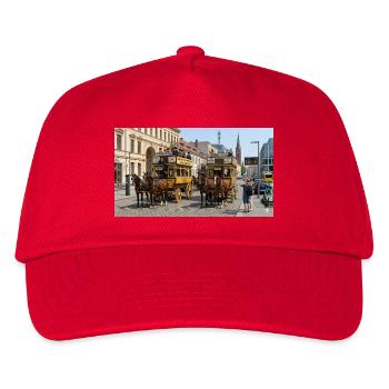 Historische Pferdeomnibusse in Berlin Spandau - Kinder Basecap - Rot - Vorne