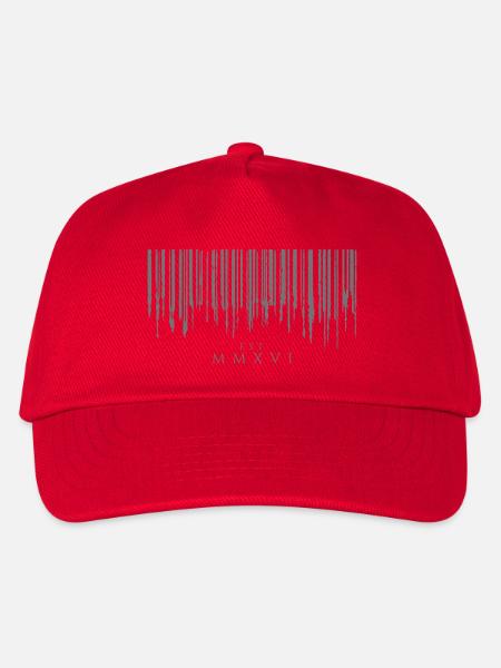 Barcode Tropfen Gray Est. MMXVI - Kinder Basecap - Rot