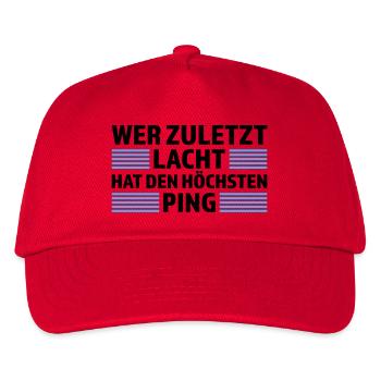 Wer zuletzt lacht höchsten Ping Gamer Shirt - Kinder Basecap - Rot - Vorne