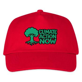 Baumwurzel Klima Natur Logo - Kinder Basecap - Rot - Vorne
