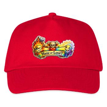 Hate or Love? - Kinder Basecap - Rot - Vorne