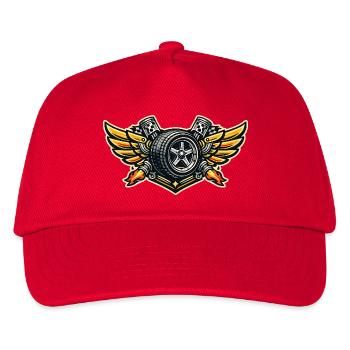 Racing Tire Wing Emblem - Kids’ Baseball Cap - red - Front