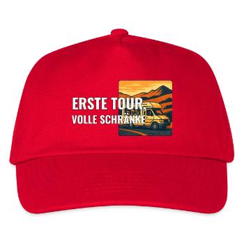 Erste Wohnmobilreise Geschenk für Anfänger - Kinder Basecap - Rot - Vorne