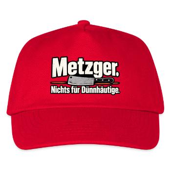 Metzger. Nichts für Dünnhäutige. – Lustiger Metzge - Kinder Basecap - Rot - Vorne