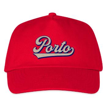 Porto Script Vintage Stil - Kinder Basecap - Rot - Vorne