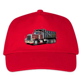 Camion à benne basculante, camion - Casquette de baseball Enfant - rouge - Devant