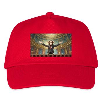 Wortspiel mehrdeutiger Ausdruck – Affentheater (Farce) - Kinder Basecap - Rot - Vorne
