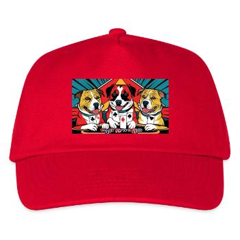Funny Dogs - Kinder Basecap - Rot - Vorne