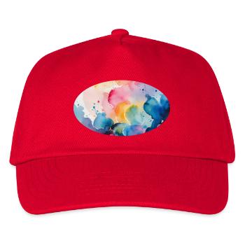 Aquarellfarben Farbexplosion auf Leinwand - Kinder Basecap - Rot - Vorne