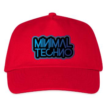 Minimaler Techno - Kinder Basecap - Rot - Vorne