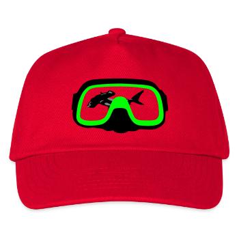 Taucherbrille - Kinder Basecap - Rot - Vorne