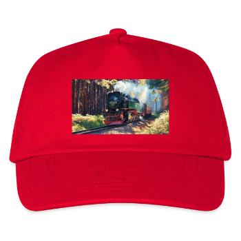 Brocken Wald Dampf - Kinder Basecap - Rot - Vorne