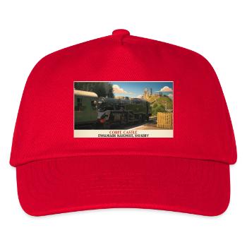 Corfe Castle Dampflok-Plakat - Kinder Basecap - Rot - Vorne