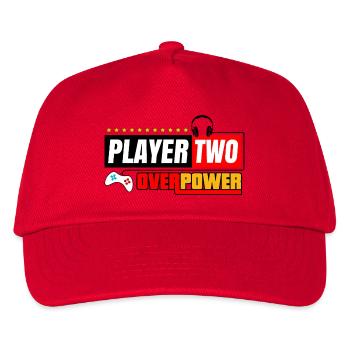 Player Two Overpower | Gamers and Streamers Style - Kids’ Baseball Cap - red - Front