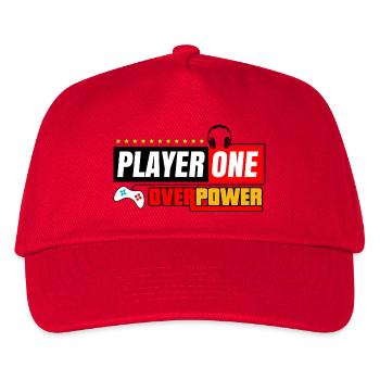 Player One Overpower | Gamers and Streamers Style - Kids’ Baseball Cap - red - Front