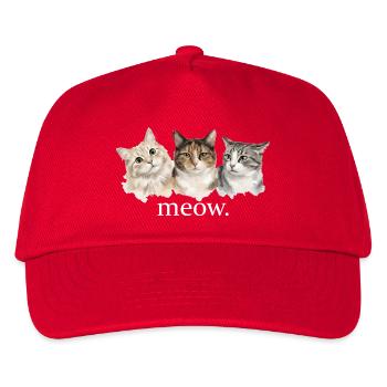 Katzen miauen lustig Katzenliebhaber lustig miauen - Kinder Basecap - Rot - Vorne