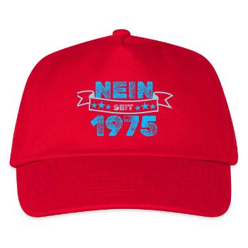 No 1975 - Kids’ Baseball Cap - red - Front
