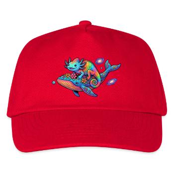 Galactic Gecko Rainbow Chameleon Space Travel - Kids’ Baseball Cap - red - Front