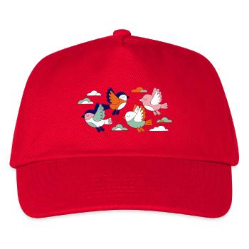 Lebhafte Schwarmfliegende Vögel - Kinder Basecap - Rot - Vorne