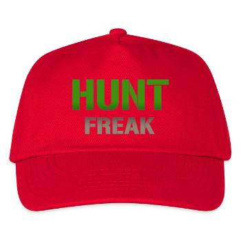 Hunt Freak Green Ball Typografie - Kinder Basecap - Rot - Vorne