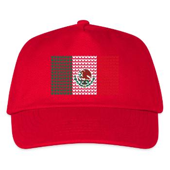 Mexiko Rasterflag Muster - Kinder Basecap - Rot - Vorne