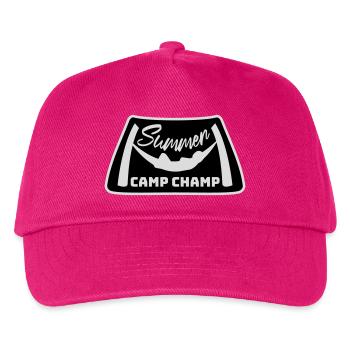 Summer Camp Champ Lustig Kinder Outdoor Abenteuer - Kinder Basecap - Fuchsia - Vorne
