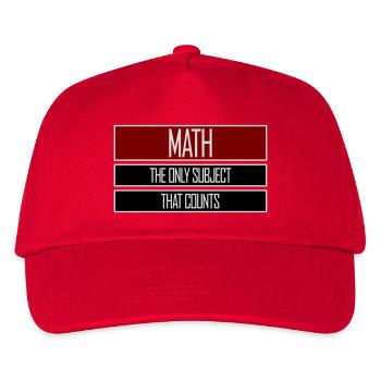 Math The Only Subject That Counts Nerd Mathe Logo - Kinder Basecap - Rot - Vorne