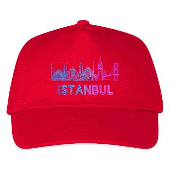 Istanbul Skyline Skizze - Kinder Basecap - Rot - Vorne
