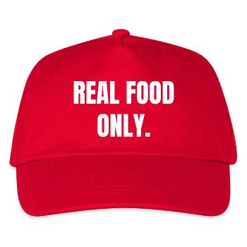 NOURRITURE RÉELLE UNIQUEMENT | Lifestlye carnivore à base de viande - Casquette de baseball Enfant - rouge - Devant
