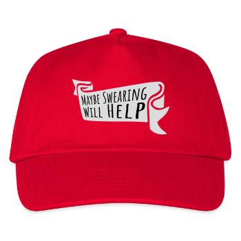 Maybe Swearing Will Help Sarkastisch Spruch Grafik - Kinder Basecap - Rot - Vorne