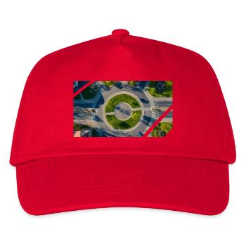 Aerial View Round Circle Green Accents - Kids’ Baseball Cap - red - Front