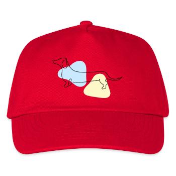 Line Art Dachshund pastel - Kids’ Baseball Cap - red - Front
