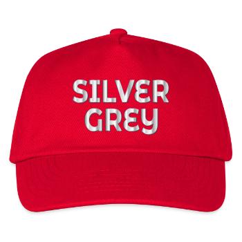 Silbergrau - Kinder Basecap - Rot - Vorne