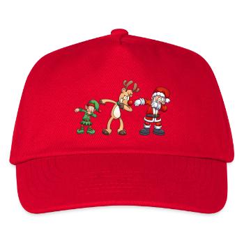 Scène de Noël avec elfe, renne et Père Noël - Casquette de baseball Enfant - rouge - Devant