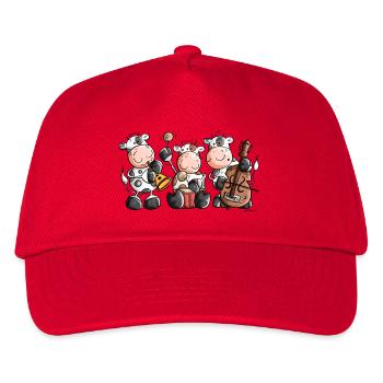 Die musikalische Kuhband - Kinder Basecap - Rot - Vorne