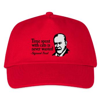 Time spent with cats is never Sigmund Freud - Kids’ Baseball Cap - red - Front