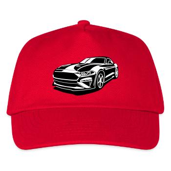 Sportwagen Silhouettenkunst - Kinder Basecap - Rot - Vorne