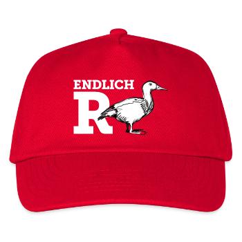 Endlich R-Ente (weiss) - Kinder Basecap - Rot - Vorne