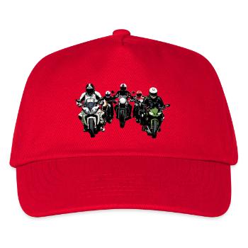 Biker Gruppe Farbe - Kinder Basecap - Rot - Vorne