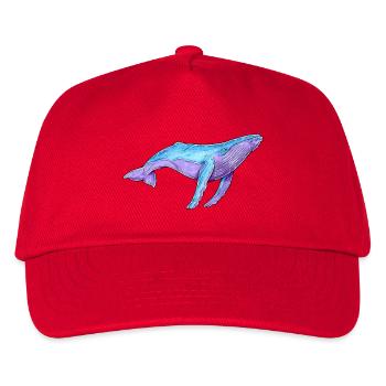 Buckelwal Aquarell - Kinder Basecap - Rot - Vorne