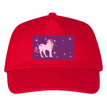 Fantasy Einhorn mit Sternchen - lila  - Kinder Basecap - Rot - Vorne
