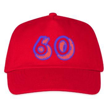 60. 60 YEARS. 60th ANNIVERSARY. 60TH BIRTHDAY. - Kids’ Baseball Cap - red - Front