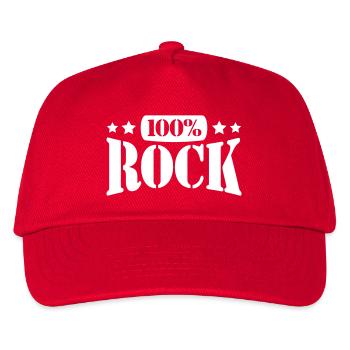 100% Percent Rock Heavy Metal Music Text Logo Fun - Kids’ Baseball Cap - red - Front