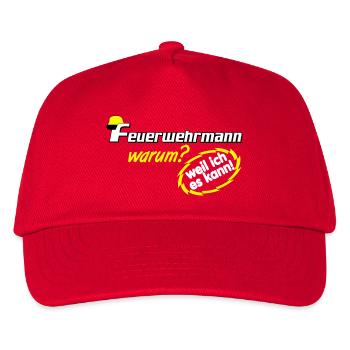 Freiwillige Feuerwehr , Feuerwehrmann weil ich (25 - Kinder Basecap - Rot - Vorne