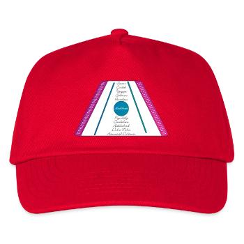 Hackbrett lila pink petrol gruen - Kinder Basecap - Rot - Vorne
