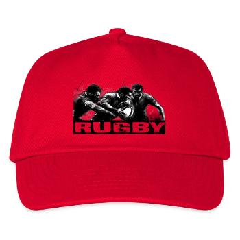 Rugby in Bewegung - Kinder Basecap - Rot - Vorne