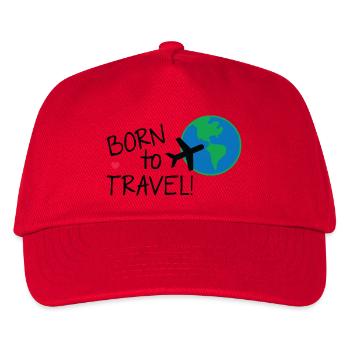 Born to Travel Globe - Kids’ Baseball Cap - red - Front