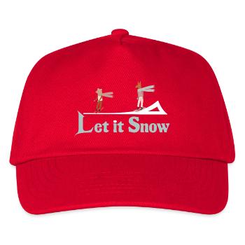Let It Snow Winter Illustration - Kinder Basecap - Rot - Vorne