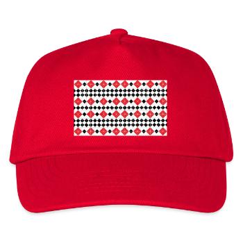 Geometric Red Diamond Stripes - Kids’ Baseball Cap - red - Front